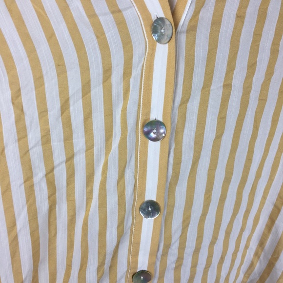 Zara Gold Striped Oversize Button Up Long Sleeve Tunic Size XS - Picture 6 of 8